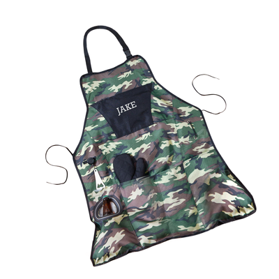 Personalized Deluxe Camouflage Apron Grilling Set - - JDS