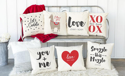 Personalized Love-Themed Throw Pillow Covers