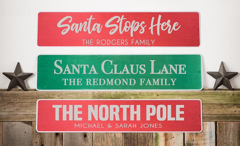 Personalized Holiday Aluminum Street Signs