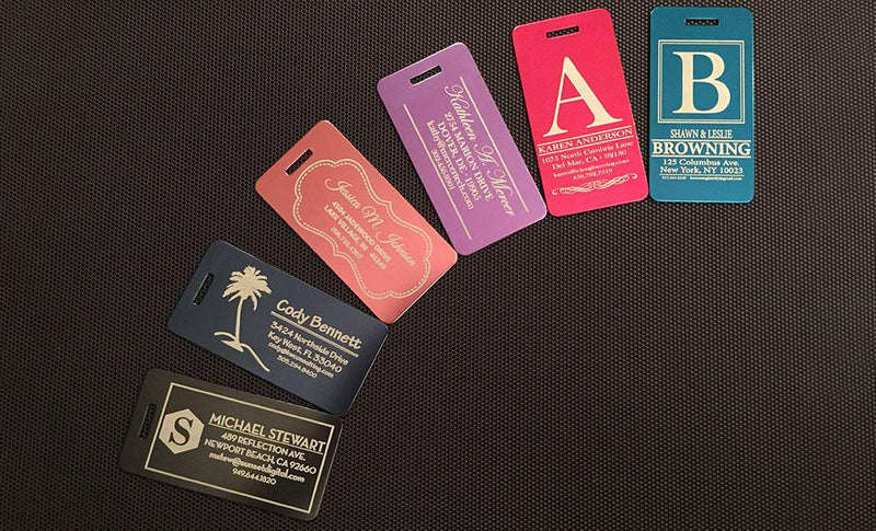 Personalized Aluminum Luggage Tags with Genuine Leather Casing