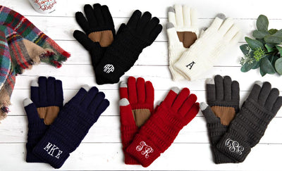 Personalized Monogrammed Knit Gloves