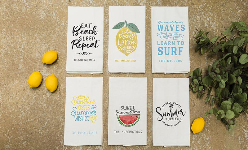 Personalized Summertime Tea Towels