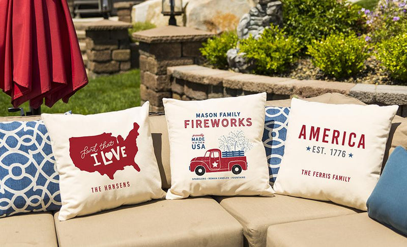 Personalized Patriotic Throw Pillow Covers