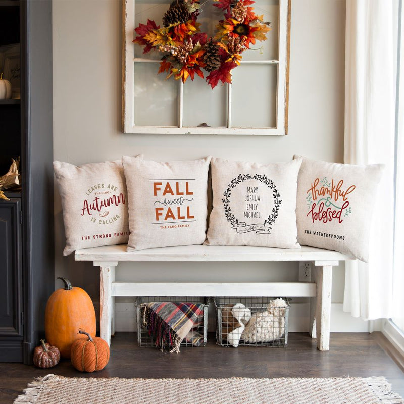 Personalized Fall Throw Pillow Covers