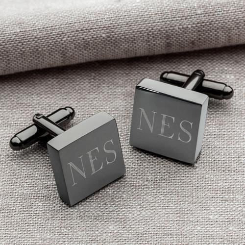 Personalized Gunmetal Cufflinks - Square