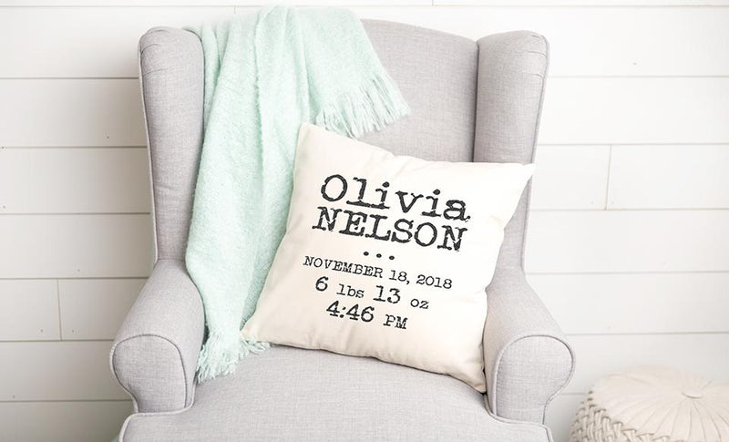 Personalized Welcome Baby Throw Pillow Covers