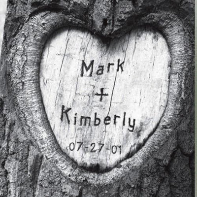 Personalized Everlasting Love Tree Carving Canvas Sign  (18x24)