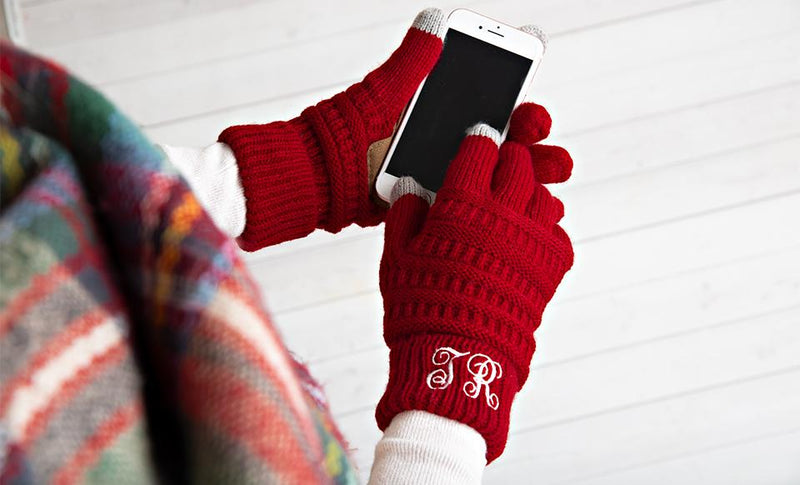 Personalized Monogrammed Knit Gloves