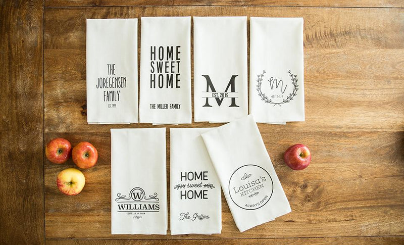 Personalized Farmhouse Kitchen Tea Towels