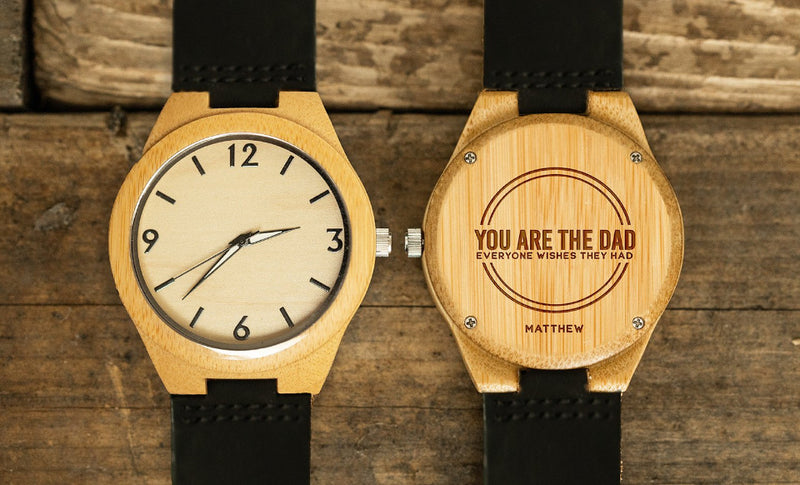 Personalized Wooden Watches for Dad - Black