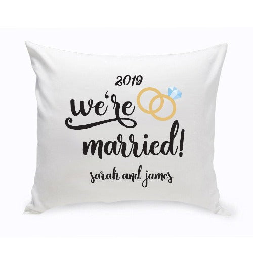 Personalized Wedding Ring Throw Pillow Covers With Insert