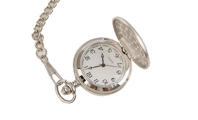 Personalized Silver Brushed Pocket Watch
