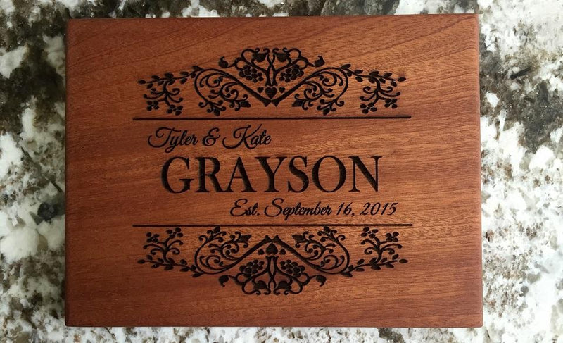 Personalized Beautiful 6 x 8 Mahogany Cutting Board