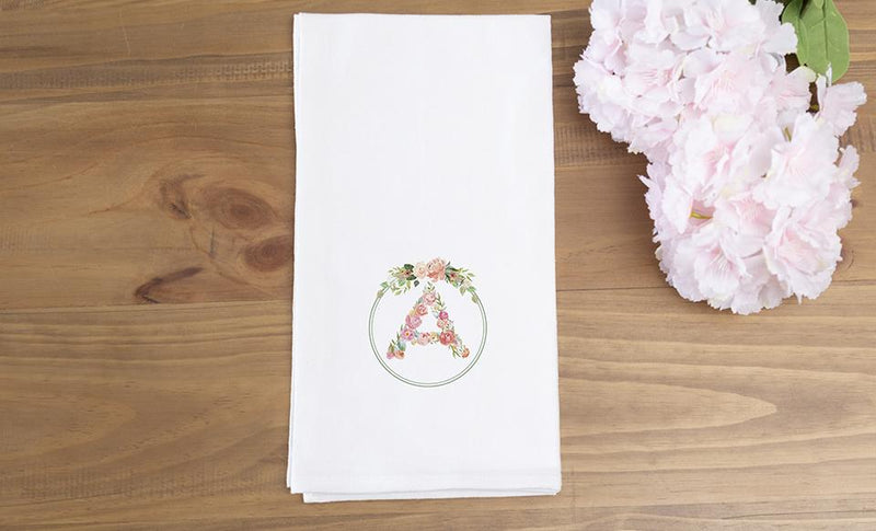 Personalized Floral Tea Towels for Mom