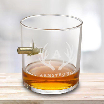 Personalized Bullet Whiskey Glass - Lowball Whiskey Glass