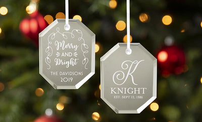 Personalized Octagon-Shaped Mirror Ornaments
