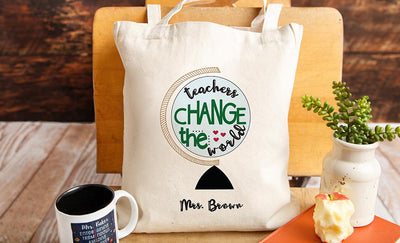 Personalized Teacher Canvas Tote Bags