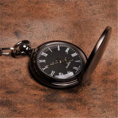 Personalized Pocket Watch - Gunmetal - 1.5" Diameter