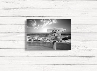 Personalized Beach Canvas Print with Family Names (Multiple Sizes)