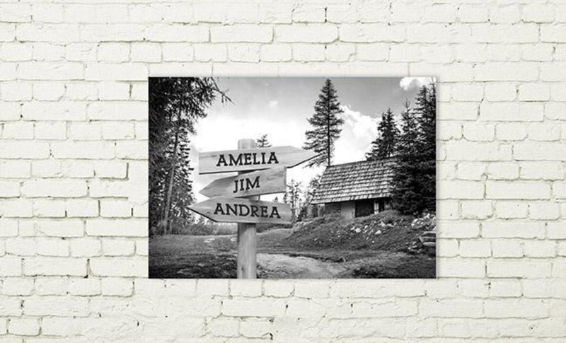 Personalized Cabin Canvas Print with Family Names (Multiple Sizes)