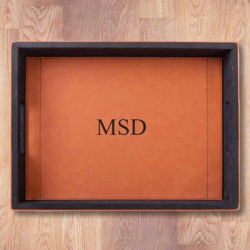 Personalized Rawhide Leatherette Serving Tray