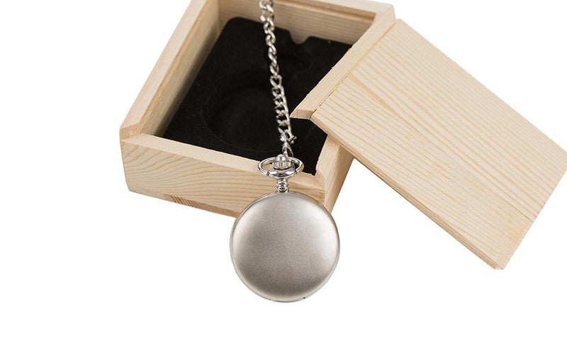 Personalized Silver Brushed Pocket Watch