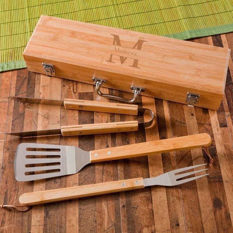Guild Mortgage - Personalized Grill Set - BBQ Set - Bamboo Case - 6 Designs