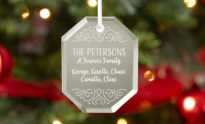 Personalized Octagon-Shaped Mirror Ornaments