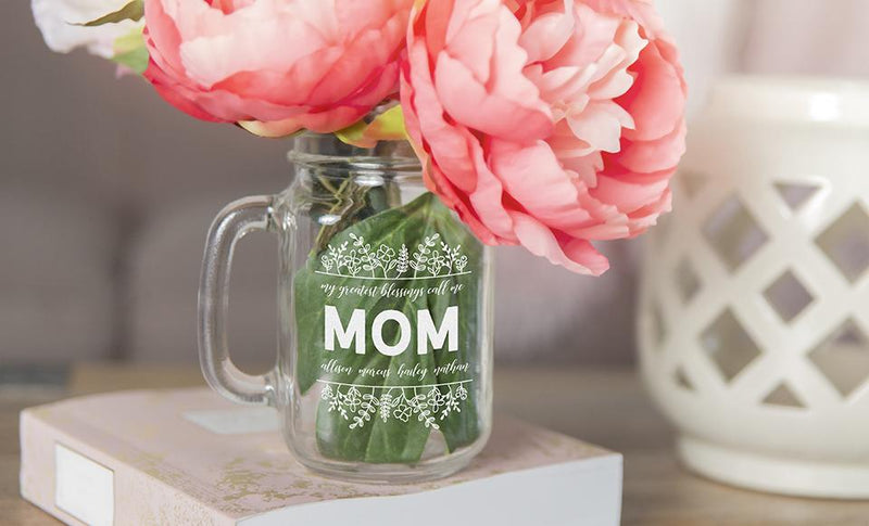 Personalized Mason Jar Vases for Mom