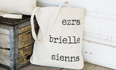Personalized Family Names Tote Bags - Vintage