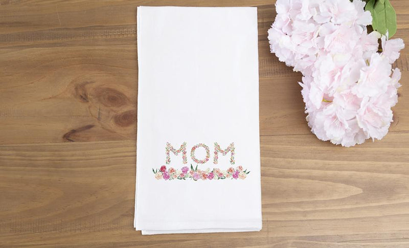 Personalized Floral Tea Towels for Mom