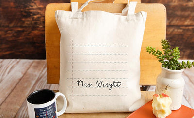 Personalized Teacher Canvas Tote Bags