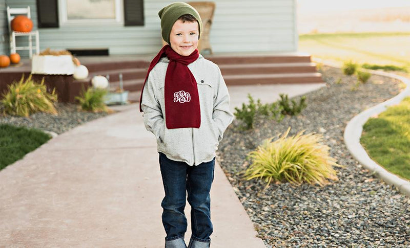 Personalized Children’s Monogrammed Knit Scarves
