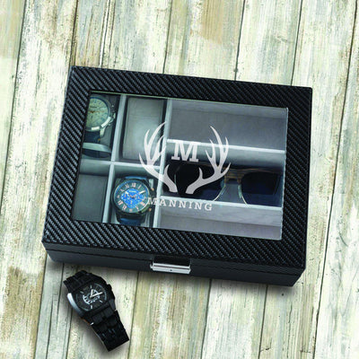 Personalized Watch Box & Sunglasses Box - Combo - Monogram