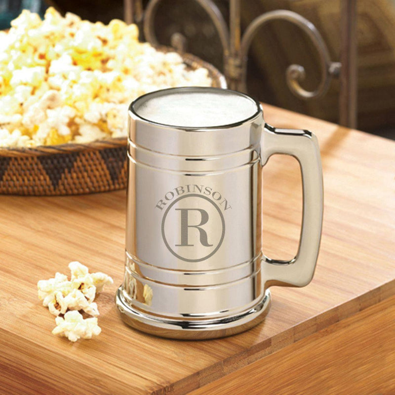 Personalized Monogram Gunmetal Beer Mug - 16 oz. - 9 Designs