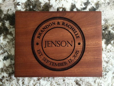 Personalized Beautiful 6 x 8 Mahogany Cutting Board
