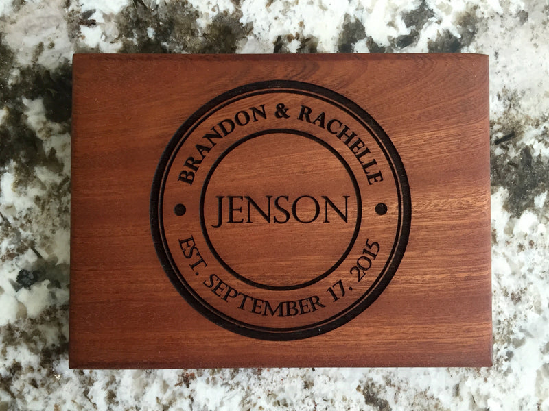 Personalized Beautiful 6 x 8 Mahogany Cutting Board