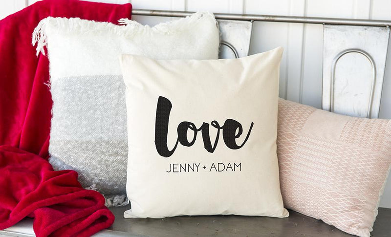 Personalized Love-Themed Throw Pillow Covers
