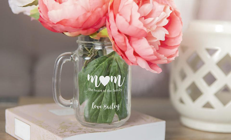 Personalized Mason Jar Vases for Mom
