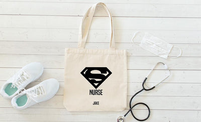 Personalized Super Nurse Tote Bags