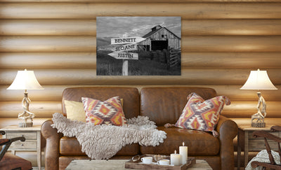 Personalized Barn Canvas Print with Family Names (Multiple Sizes)