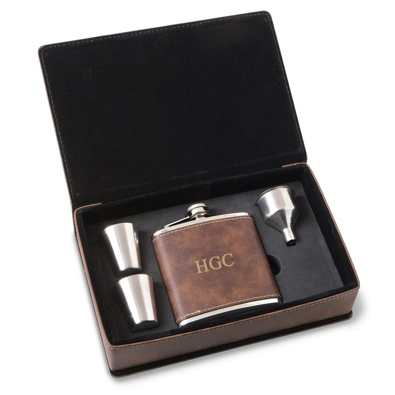 Personalized 6 oz Flask Gift Set