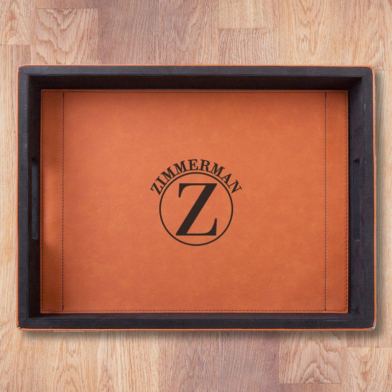 Personalized Rawhide Leatherette Serving Tray