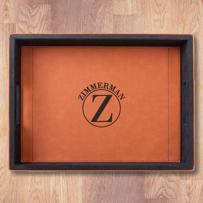 Corporate | Personalized Rawhide Leatherette Serving Tray