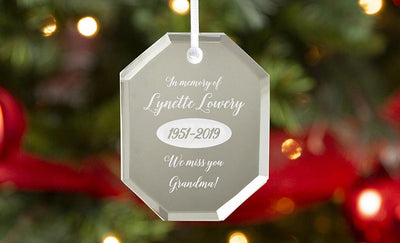 Personalized Octagon-Shaped Mirror Ornaments