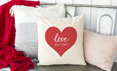 Personalized Love-Themed Throw Pillow Covers