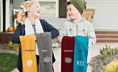 Personalized Children’s Monogrammed Knit Scarves