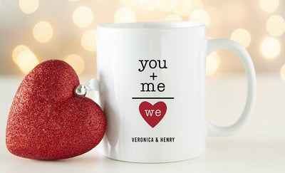 Personalized You + Me Valentine’s Day Mugs