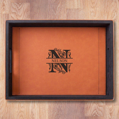 Personalized Rawhide Leatherette Serving Tray