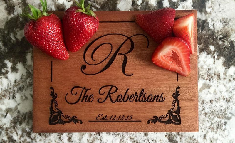 Personalized Beautiful 6 x 8 Mahogany Cutting Board